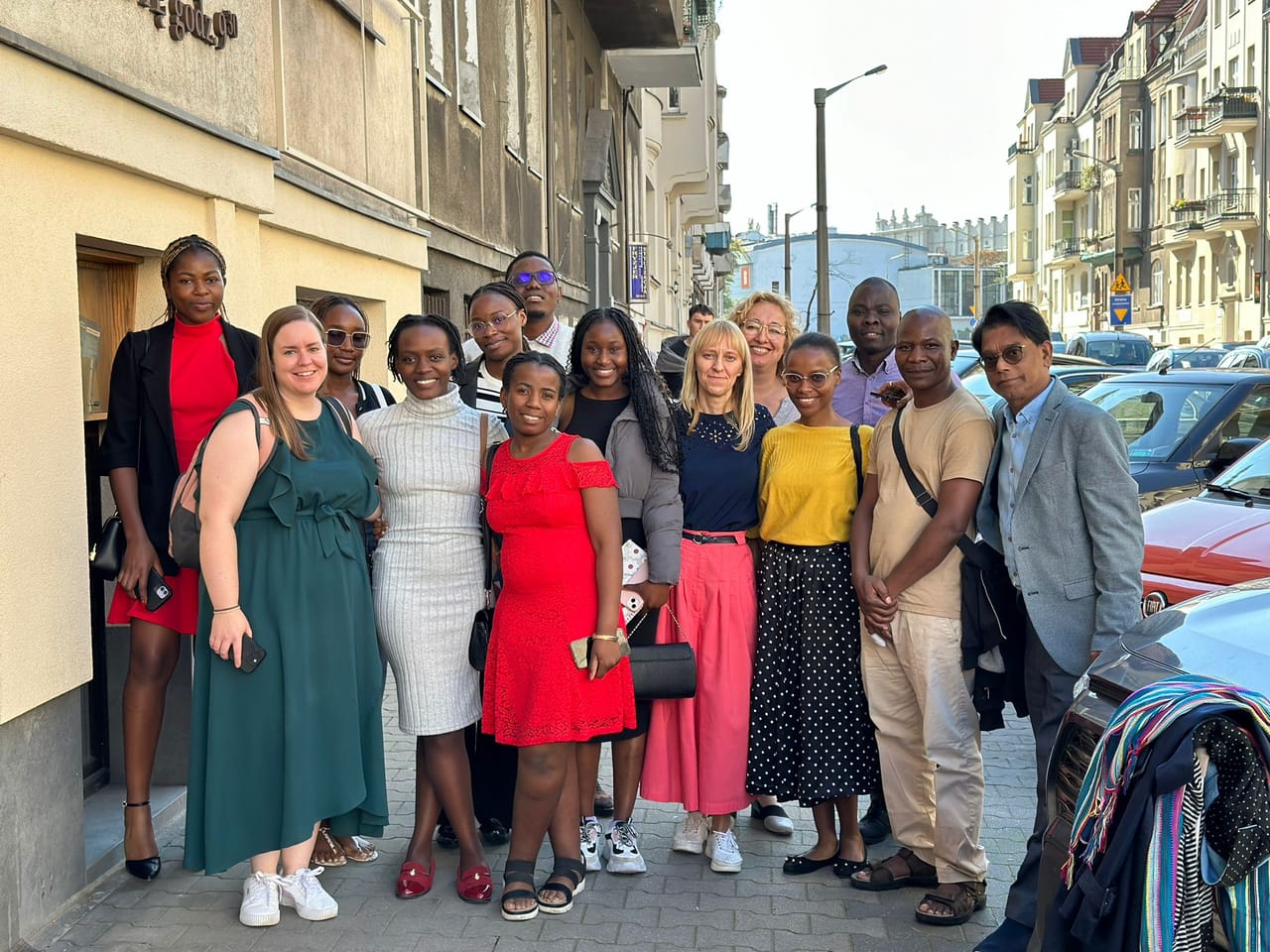 Poznan International Group in front of the church at 11 Zeylanda Street